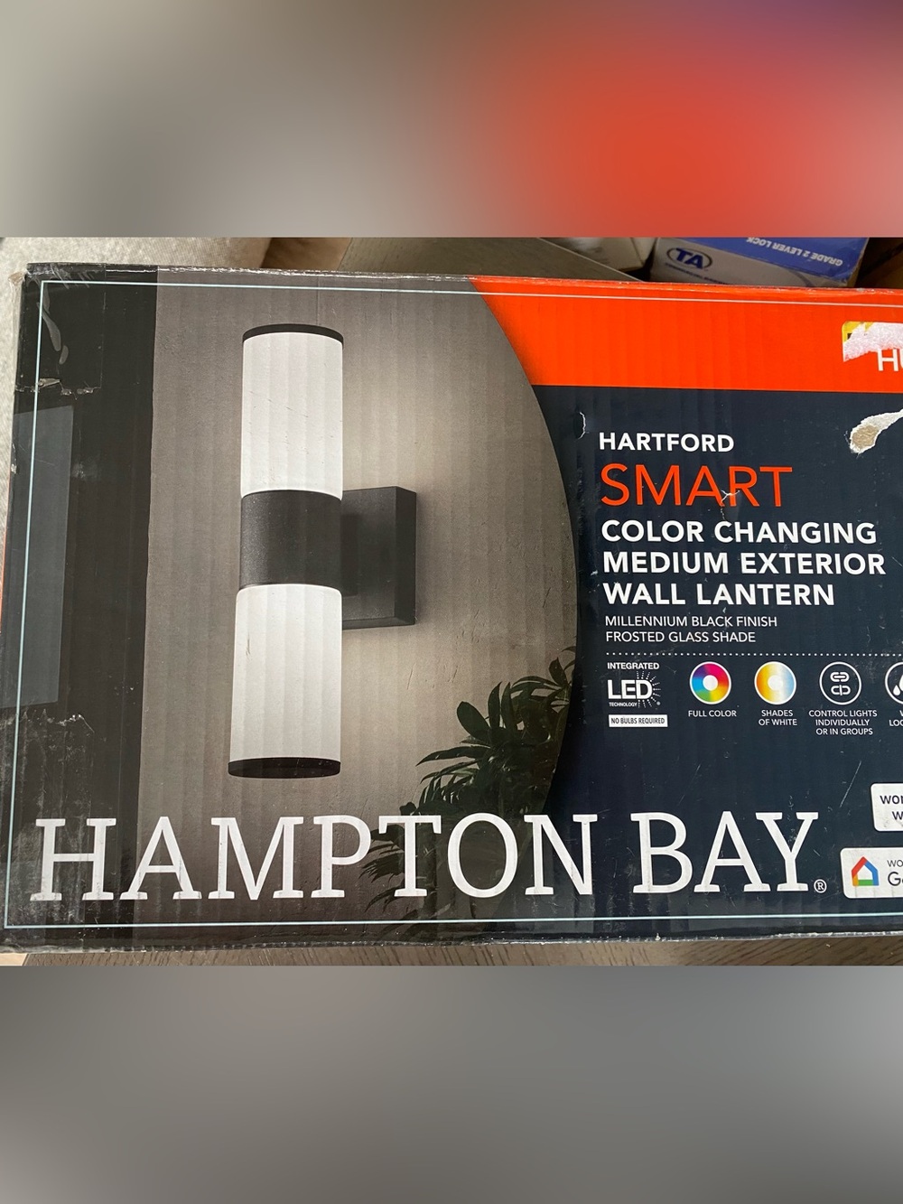New Hampton bay Hartford smart color changing Wall Sconce outdoor light